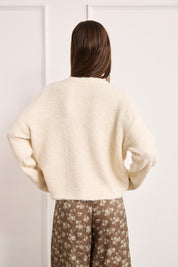 EMBOSSED DETAIL JERSEY - IVORY