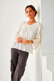 BLUSA MAO BORDADOS - IVORY
