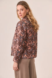 CHAQUETA ACOLCHADA HOJAS - TAUPE
