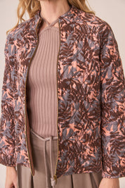 CHAQUETA ACOLCHADA HOJAS - TAUPE
