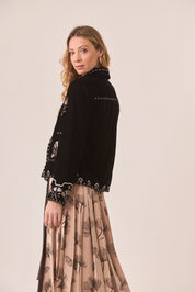 CHAQUETA EN TERCIOPELO BORDADO - BLACK