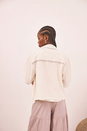 EMBROIDERED PAISLEY JACKET - WHITE