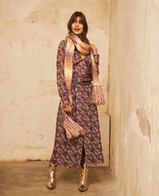VESTIDO LARGO MANGA LARGA ESTAMPADO - PURPLE