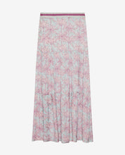 LONG EMBROIDERED PRINTED SKIRT - TURQUOISE