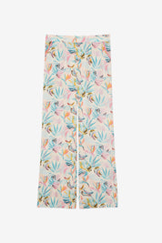 PANTALÓN RECTO ESTAMPADO - TURQUESA