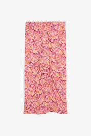 FALDA MIDI ESTAMPADA PAREO - ROSA