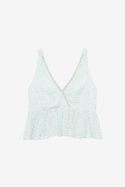 STRAPPY CROP TOP WITH MATCHING EMBELLISHMENT - TURQUOISE