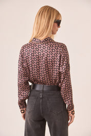 BLUSA CAMISERA FLORES RETRO - PINK