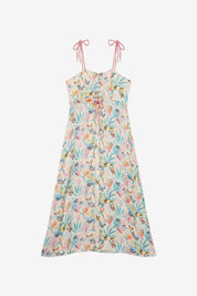 LONG PRINTED TOP WITH BUTTONS - TURQUOISE