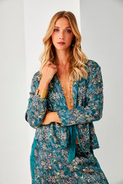 KIMONO ESTAMPADO BOTÁNICO - BLUE