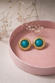 SET DE COLGANTE Y PENDIENTES TURQUESA FANTASÍA - AZUL