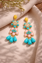 PENDIENTES FLOR COLOR MIX - ACQUA