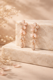 MINI FLOWER COMBINED EARRINGS - PINK