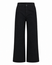 PLAIN WIDE LEG JEANS - BLACK - BLACK