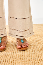 Openwork Bell Bottom Jeans - Raw