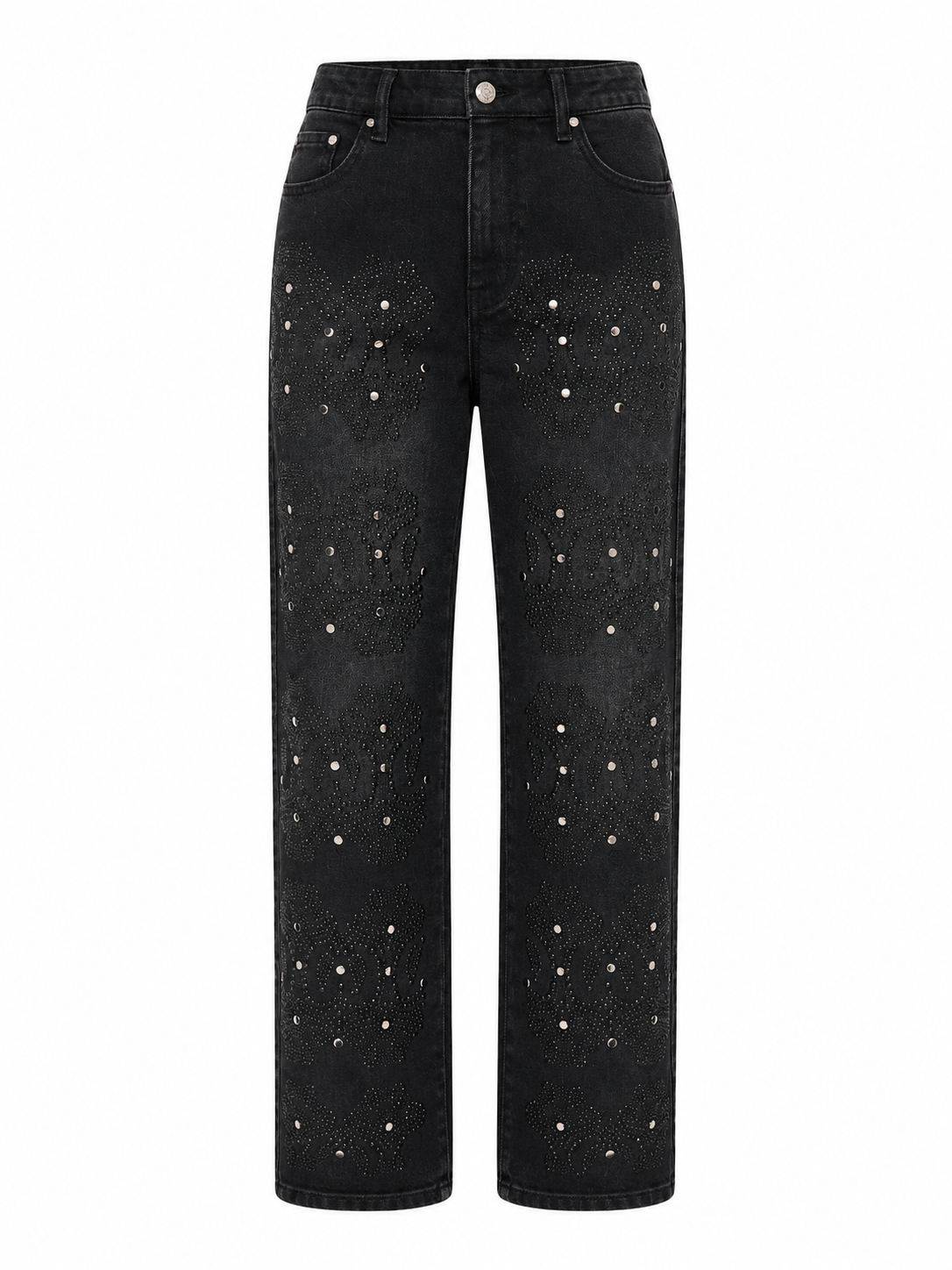 JEANS TACHUELAS ALL OVER - NEGRO