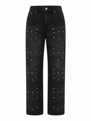 JEANS TACHUELAS ALL OVER - NEGRO