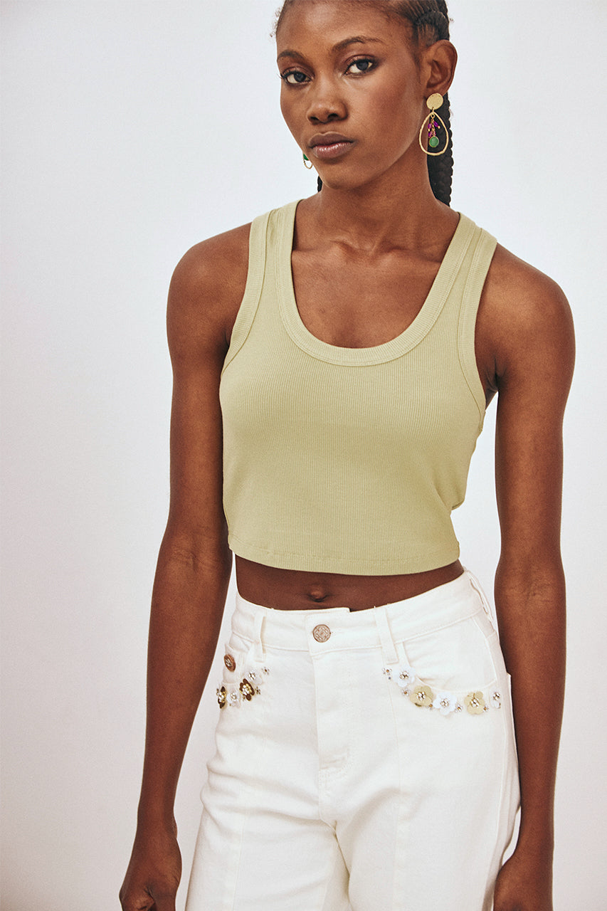 BASIC STRAPPY TOP - KHAKI