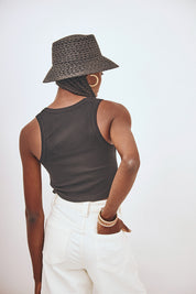 BASIC STRAP TOP - BLACK