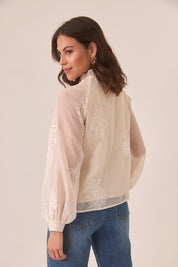 BLUSA ESTILO ORIENTAL BORDADOS - IVORY