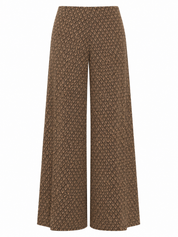 BICOLOR JACQUARD PATTERN TROUSERS - CAMEL
