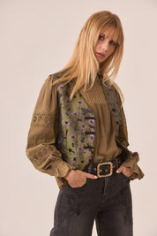 CHALECO JACQUARD METALIZADO - GREEN