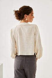 BLUSA VOLANTES BLONDA - IVORY
