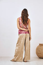 PANTALÓN PALAZZO FLUIDO - DORADO
