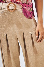 PANTALÓN PALAZZO FLUIDO - DORADO