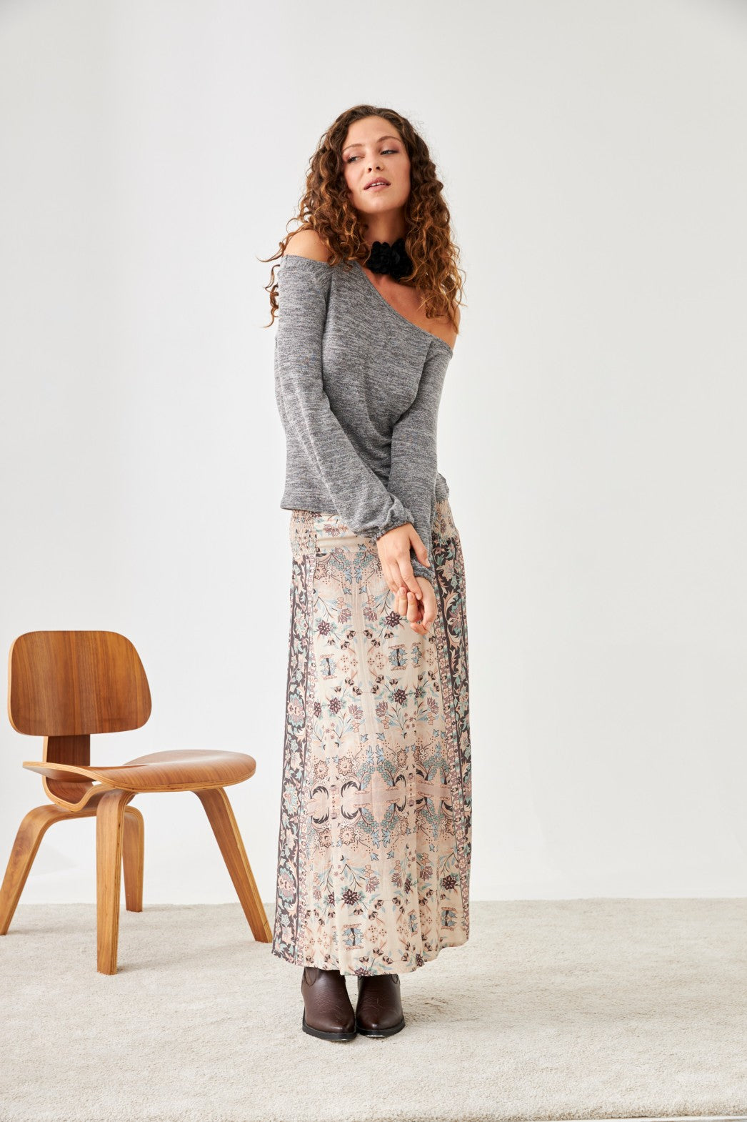 TOP ASIMÉTRICO CUT OUT HOMBRO - GREY