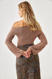 TOP ASIMÉTRICO CUT OUT HOMBRO - TAUPE
