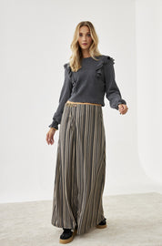 FALDA CRUZADA APLIQUE CINTURA - GREY
