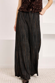 PANTALÓN FLUIDO RAYAS FANTASÍA - NEGRO