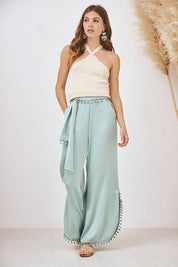 PANTALÓN FLUIDO FLECOS - TURQUESA