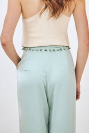 PANTALÓN FLUIDO FLECOS - TURQUESA