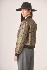 CHAQUETA BÓMBER JACQUARD METALIZADO - GREEN