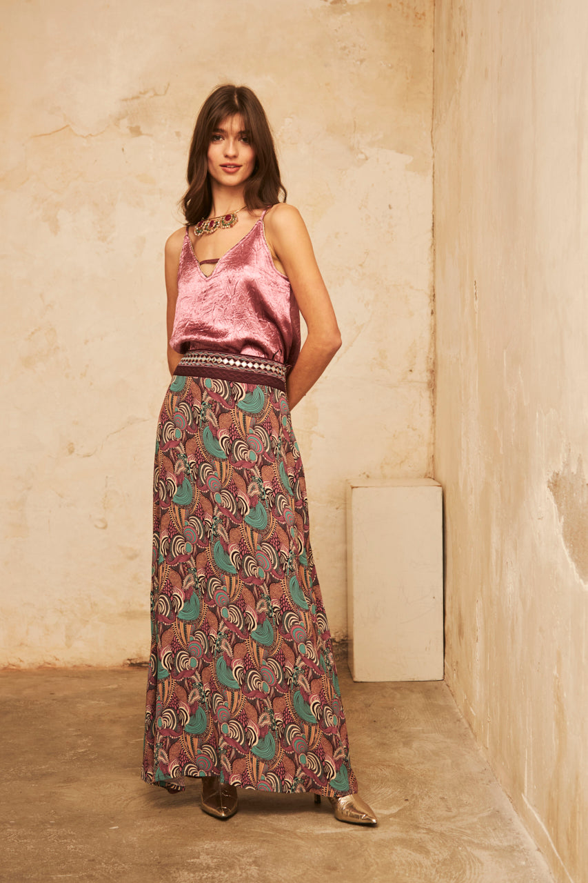 STRAP TOP WITH FITTING - MAGENTA
