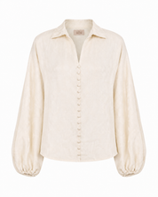 SATIN JACQUARD BLOUSE - IVORY - IVORY
