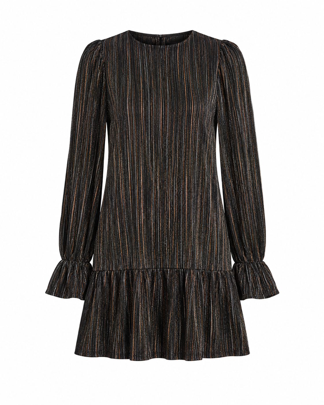 VESTIDO CORTO RAYAS FANTASÍA - NEGRO