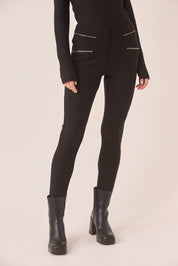PANTALÓN SKINNY CREMALLERAS - BLACK