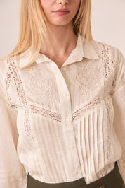 BLUSA CAMISERA ROMÁNTICA - IVORY