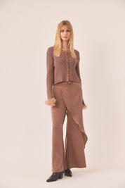 PANTALÓN FLUIDO PAREO - TAUPE