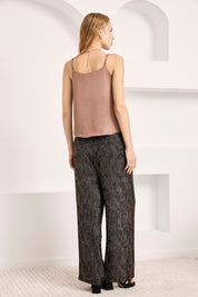PANTALÓN FLUIDO RECTO RAYAS FANTASÍA - NEGRO