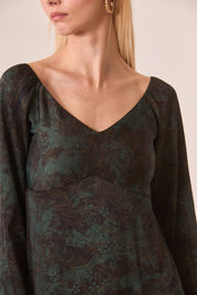 VESTIDO ASIMÉTRICO VOLANTES - GREEN