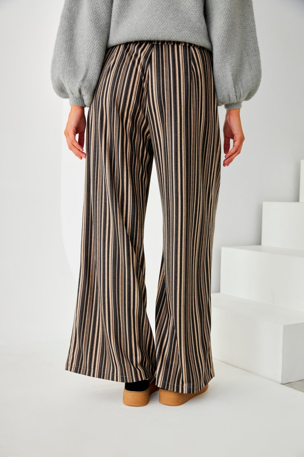 PANTALÓN WIDE LEG RAYAS - GREY