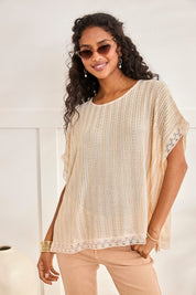 BLUSA PUNTO CALADO Y GANCHILLLO - CRUDO