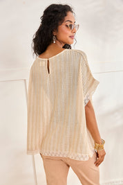 BLUSA PUNTO CALADO Y GANCHILLLO - CRUDO