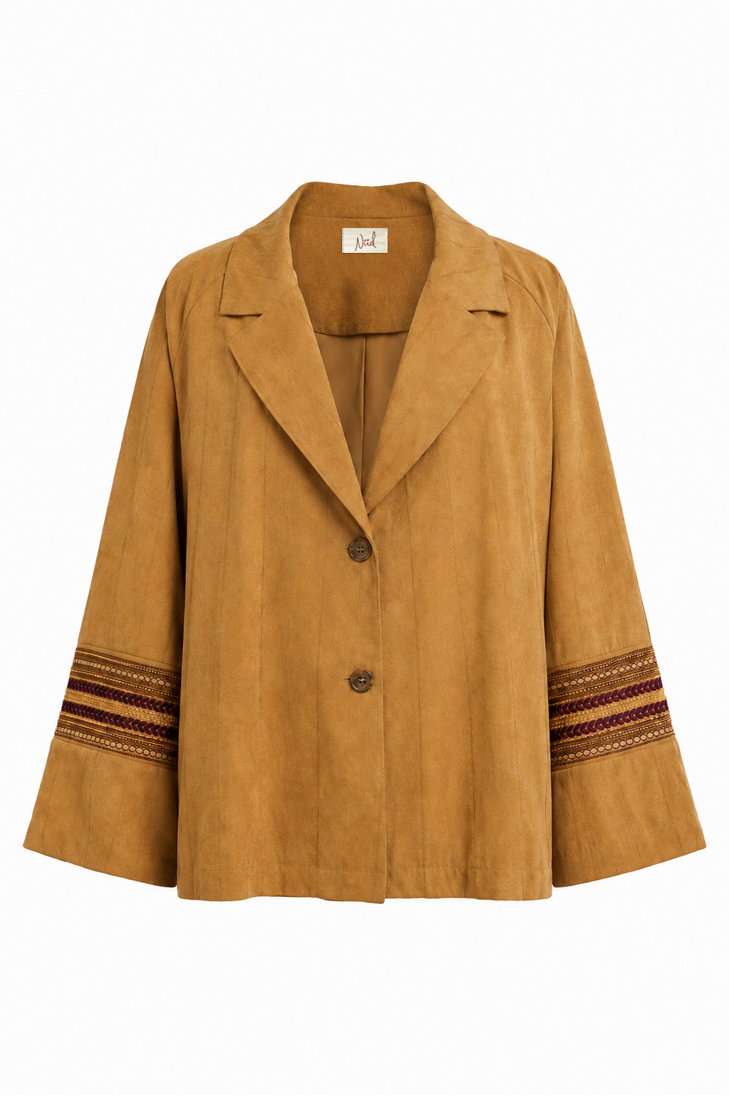 BLAZER STRIPED FANTASY SLEEVES - CAMEL - MUSTARD