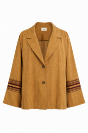 BLAZER STRIPED FANTASY SLEEVES - CAMEL - MUSTARD
