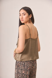 TOP LENCERO SATINADO - KHAKI